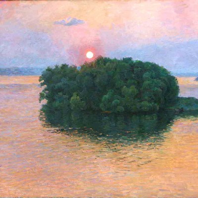 Sunset on Dnepr River 24' x30" oil on canvas 2013